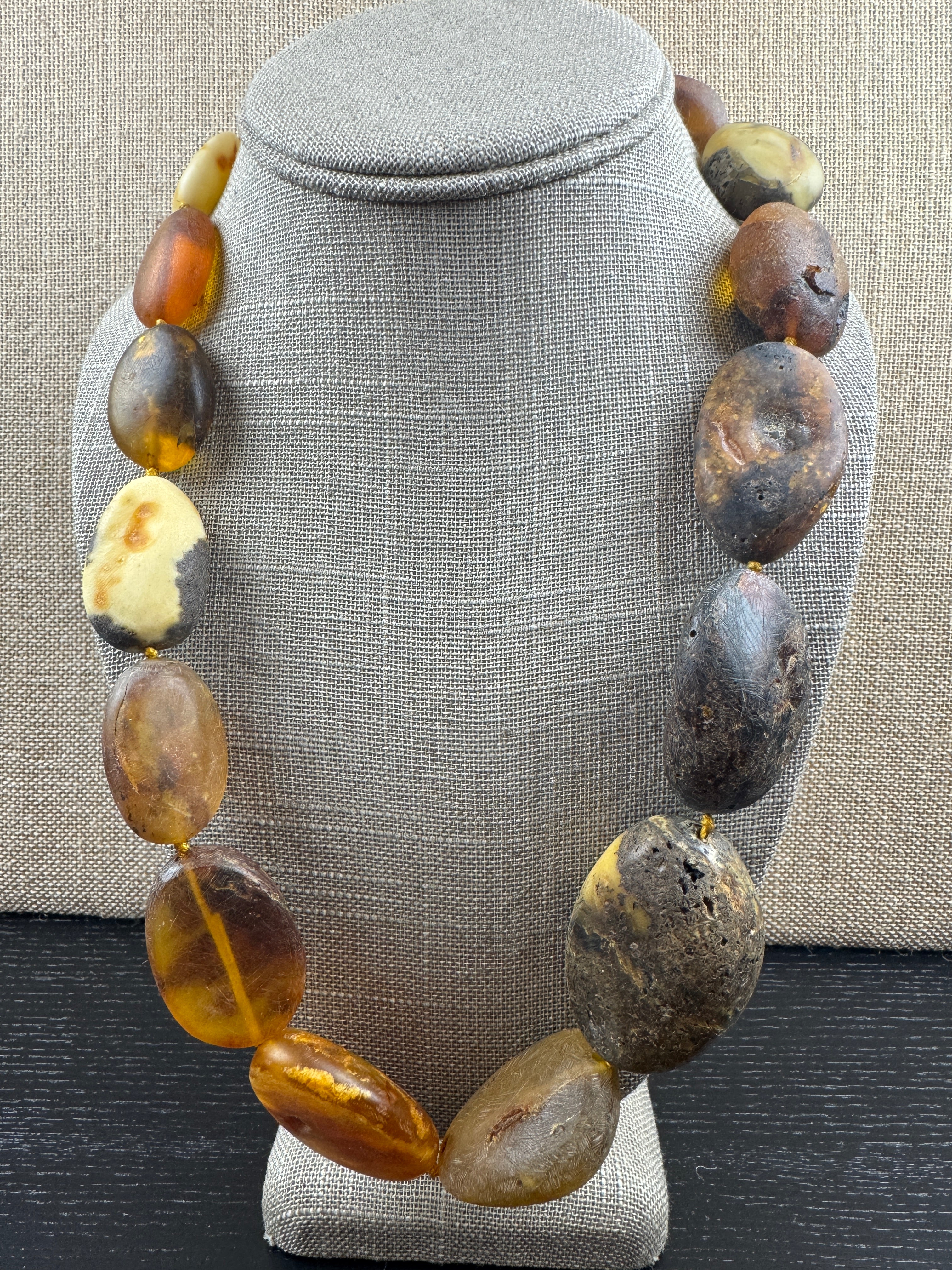 Museum Quality Butterscotch Baltic Amber Necklace – Natural Tumbled Beads, 24” Statement Piece
