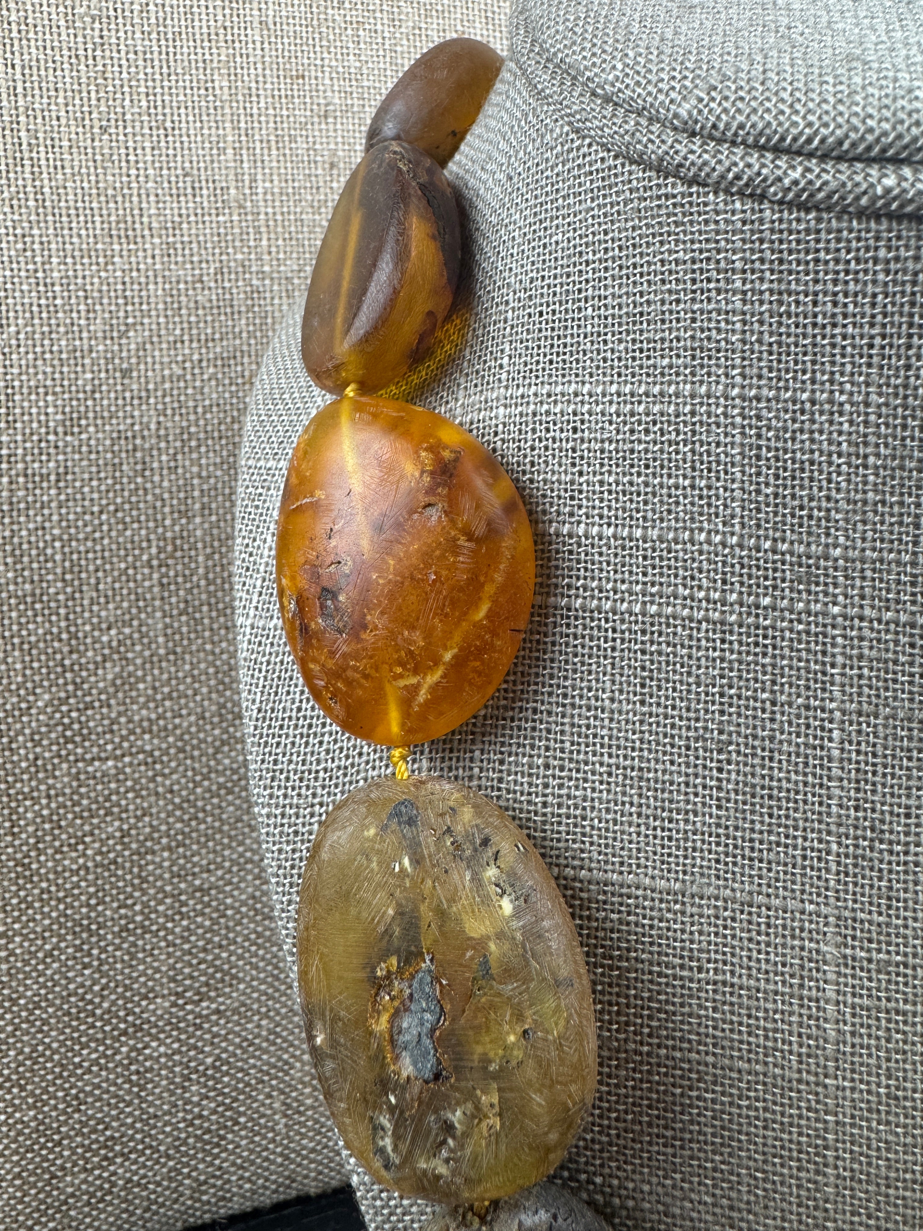 Museum Quality Butterscotch Baltic Amber Necklace – Natural Tumbled Beads, 24” Statement Piece