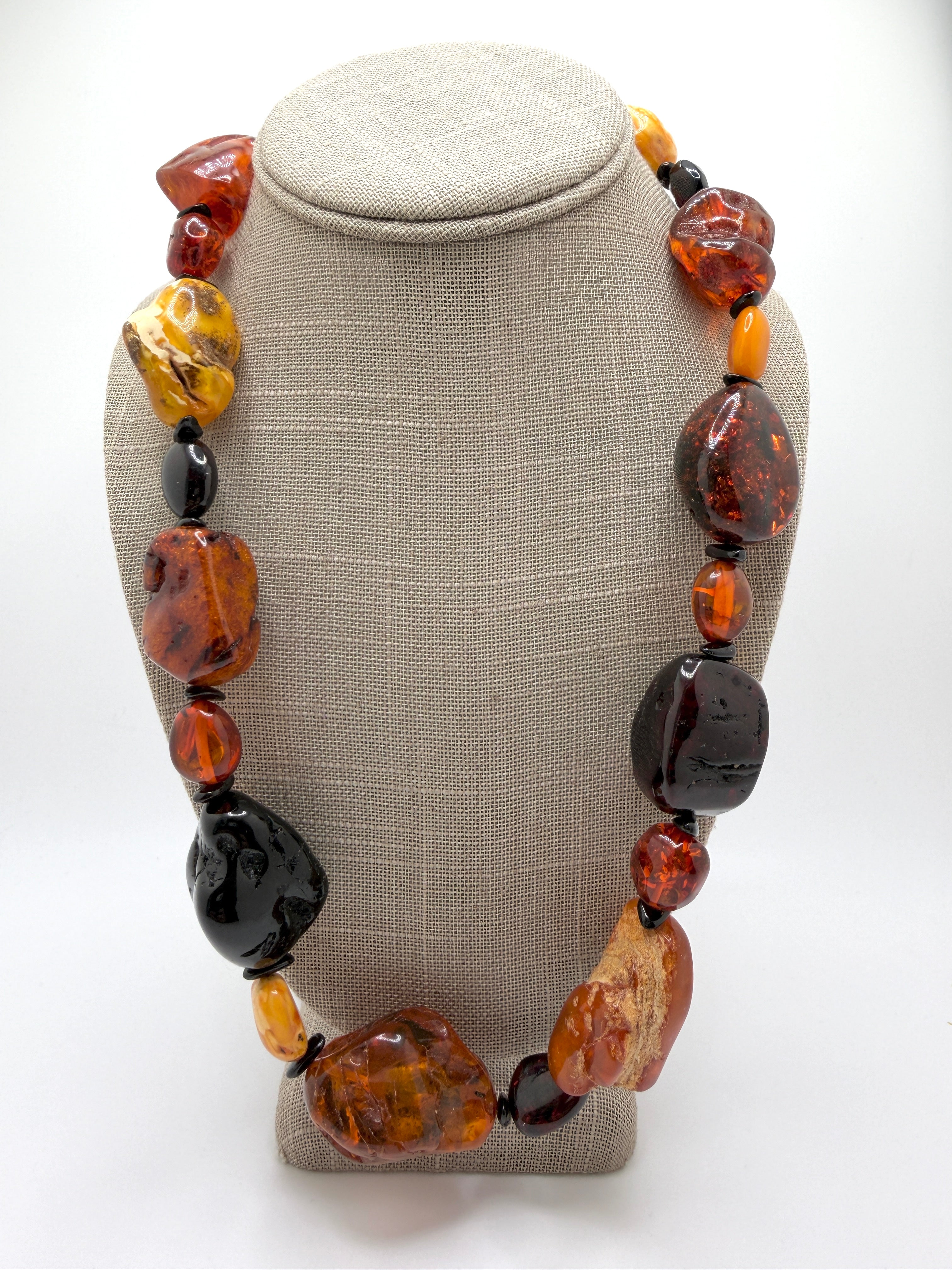 Oversized Multicolor Baltic Amber Chunk Necklace
