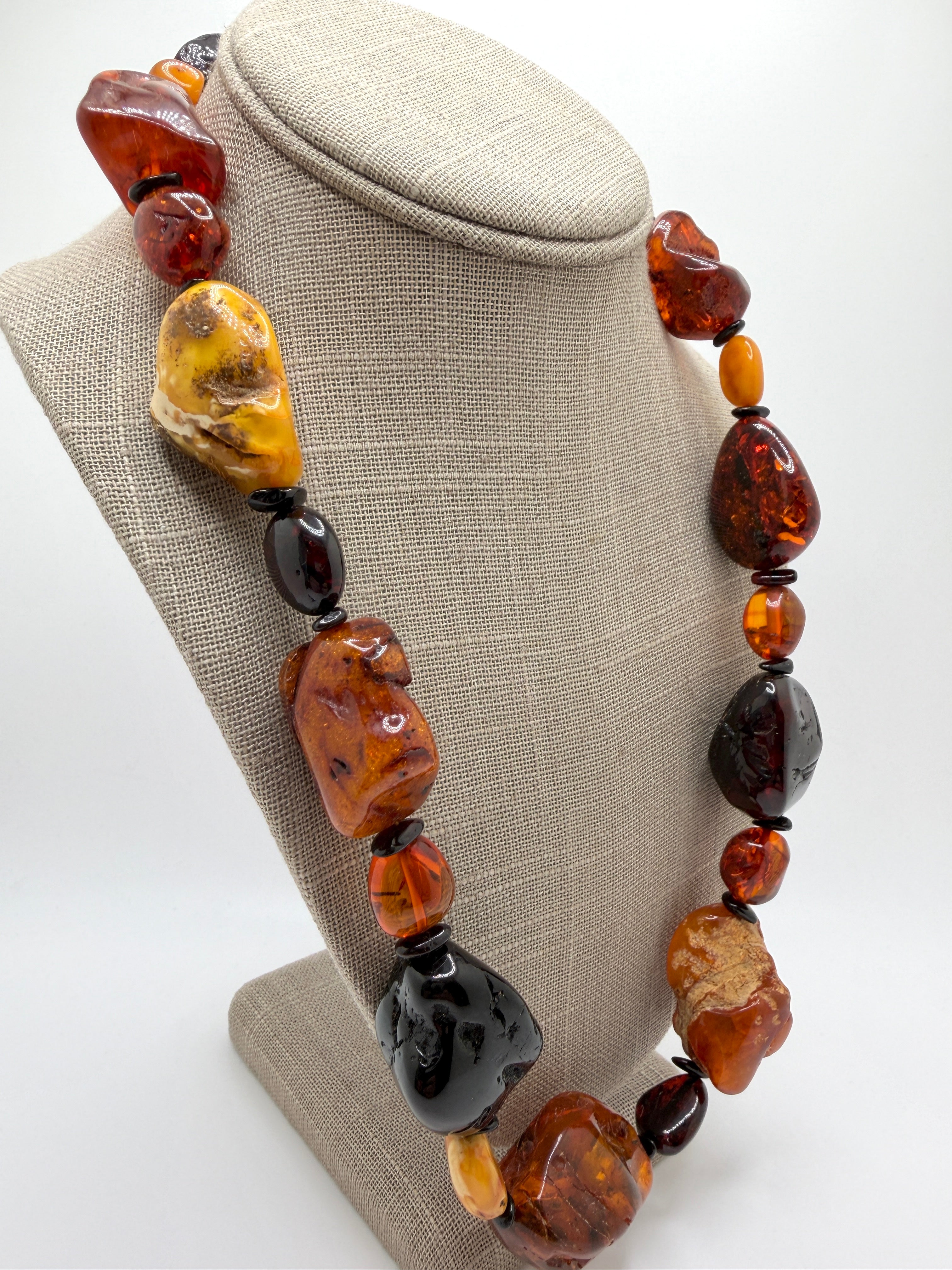 Oversized Multicolor Baltic Amber Chunk Necklace