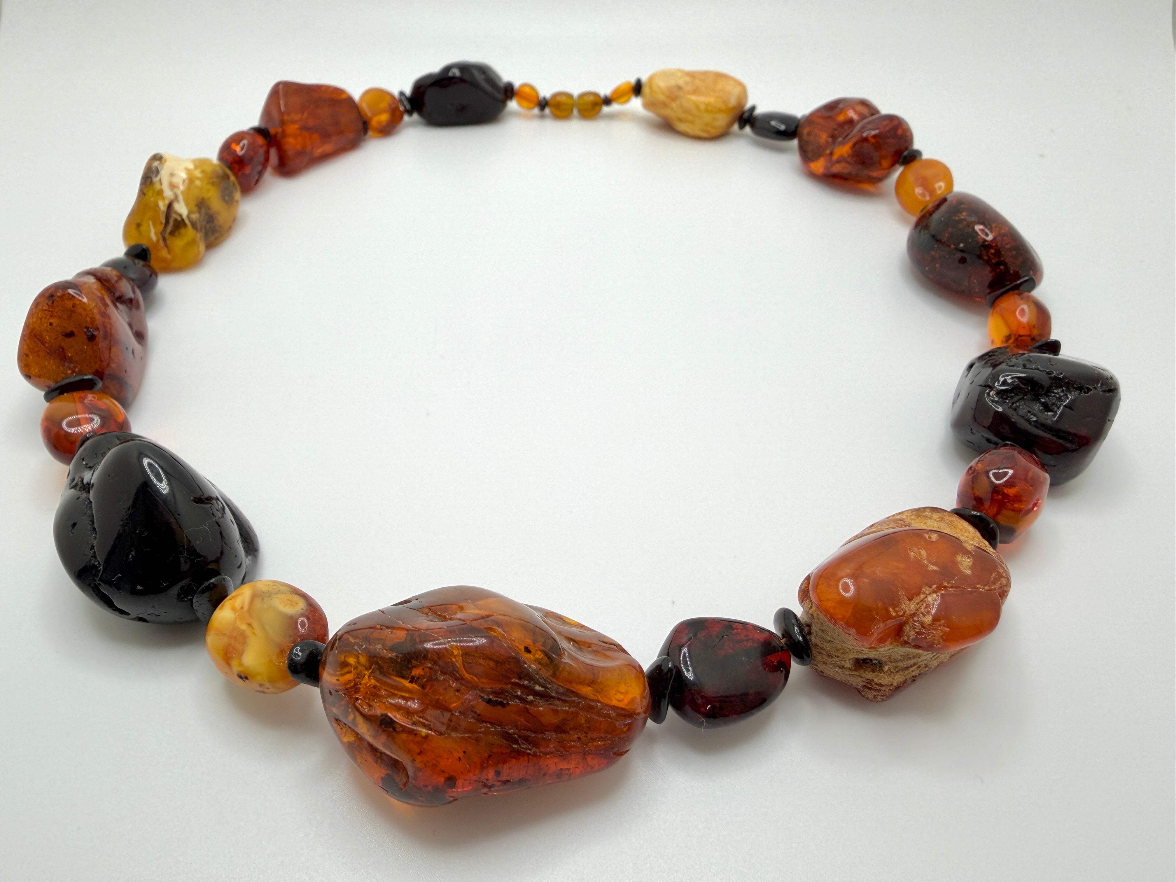 Oversized Multicolor Baltic Amber Chunk Necklace