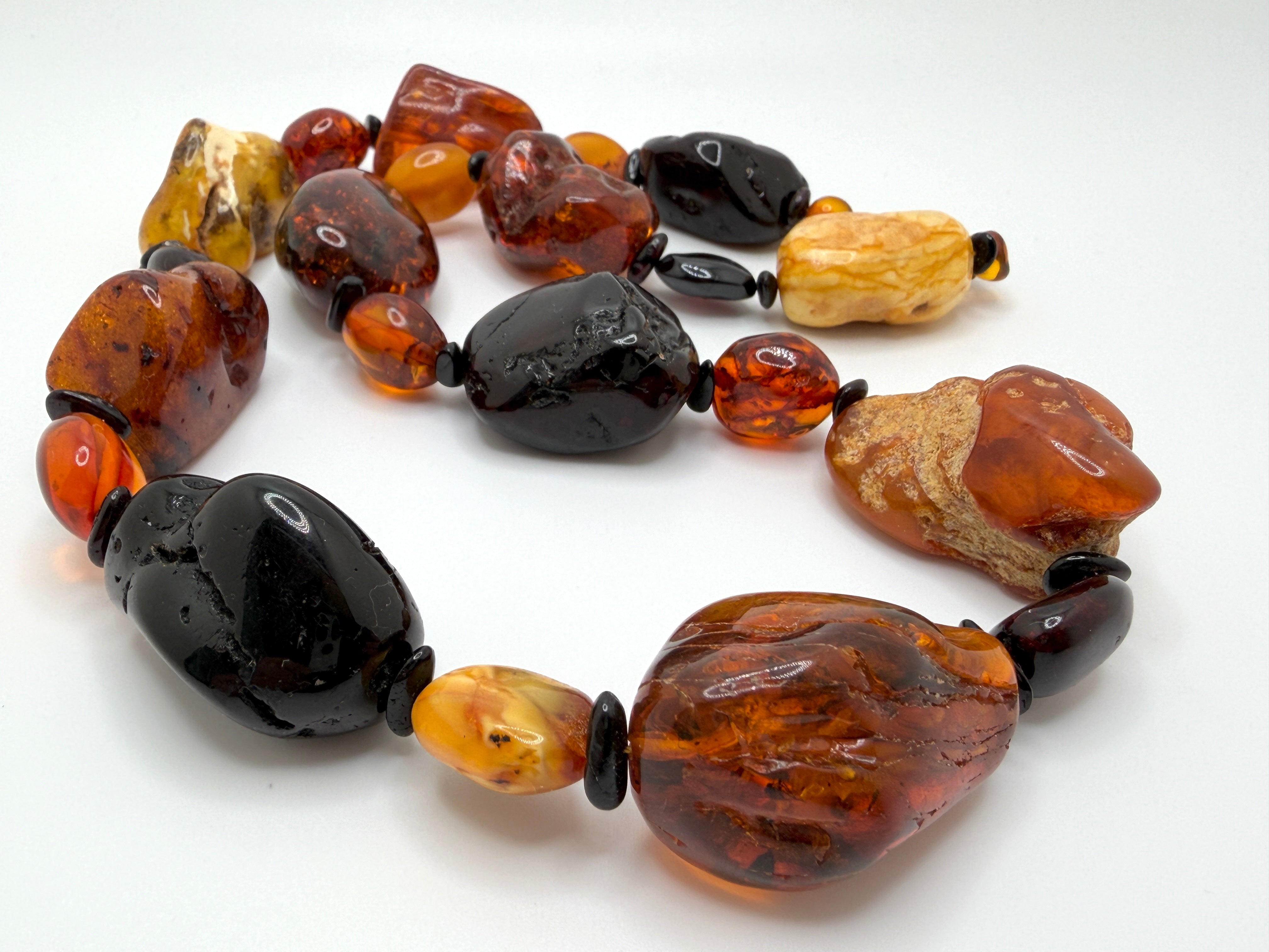 Oversized Multicolor Baltic Amber Chunk Necklace