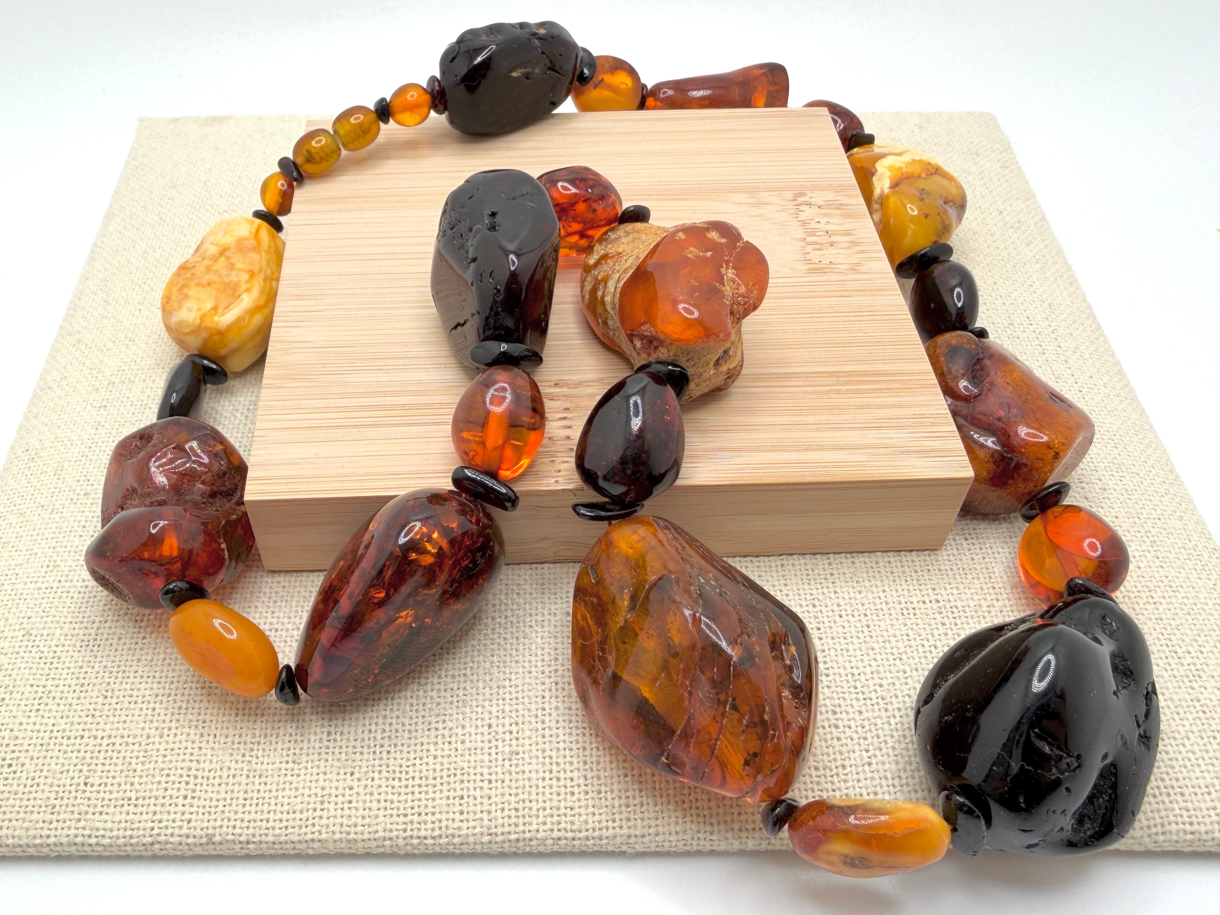 Oversized Multicolor Baltic Amber Chunk Necklace