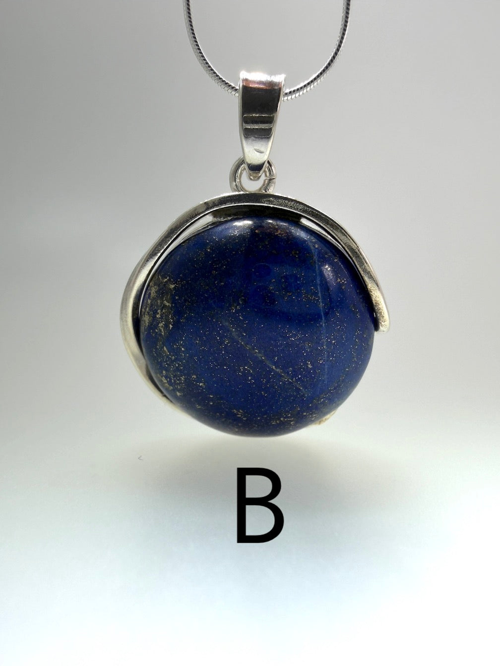 Blue Lapis Lazuli Pendant Necklace in Sterling Silver