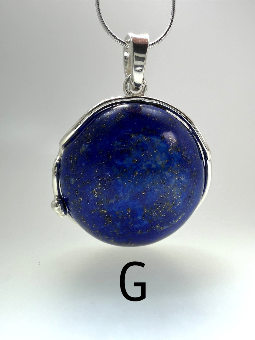 Blue Lapis Lazuli Pendant Necklace in Sterling Silver