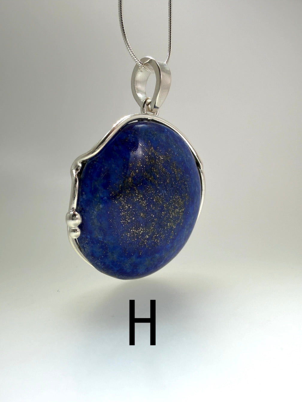 Blue Lapis Lazuli Pendant Necklace in Sterling Silver