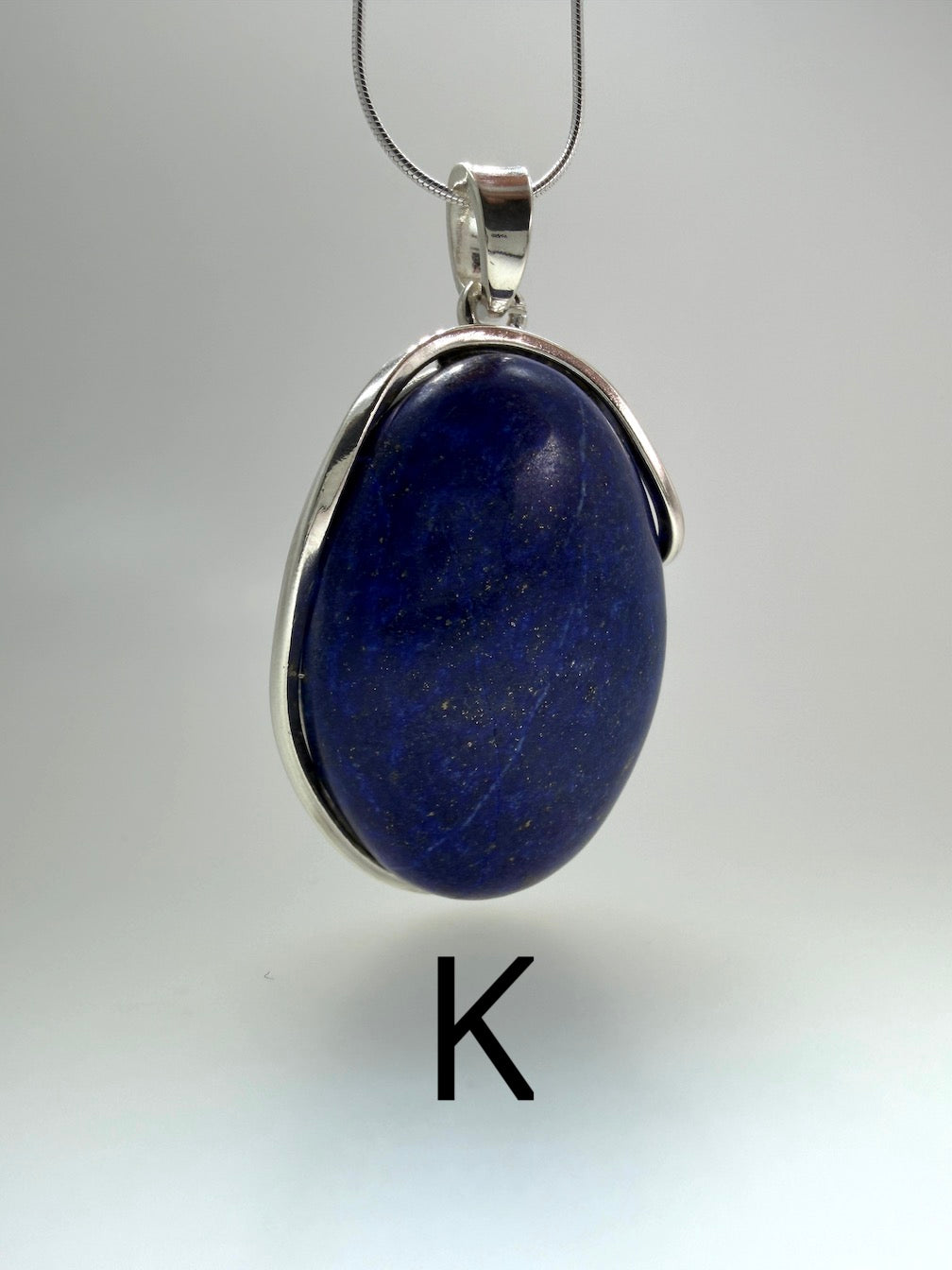 Blue Lapis Lazuli Pendant Necklace in Sterling Silver