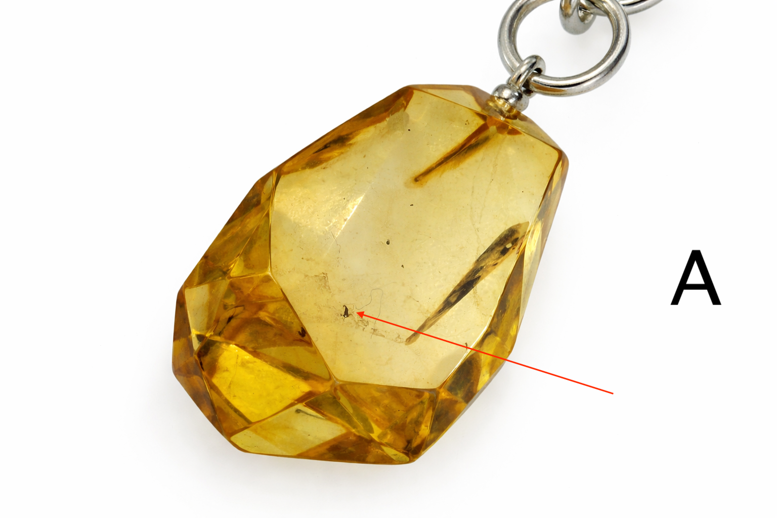 Lemon Baltic Amber Pendant Necklace, Faceted Amber Pendant, Honey Amber Bead Necklace, Sterling Silver Toggle, Insect Inclusion Amber, One of a Kind