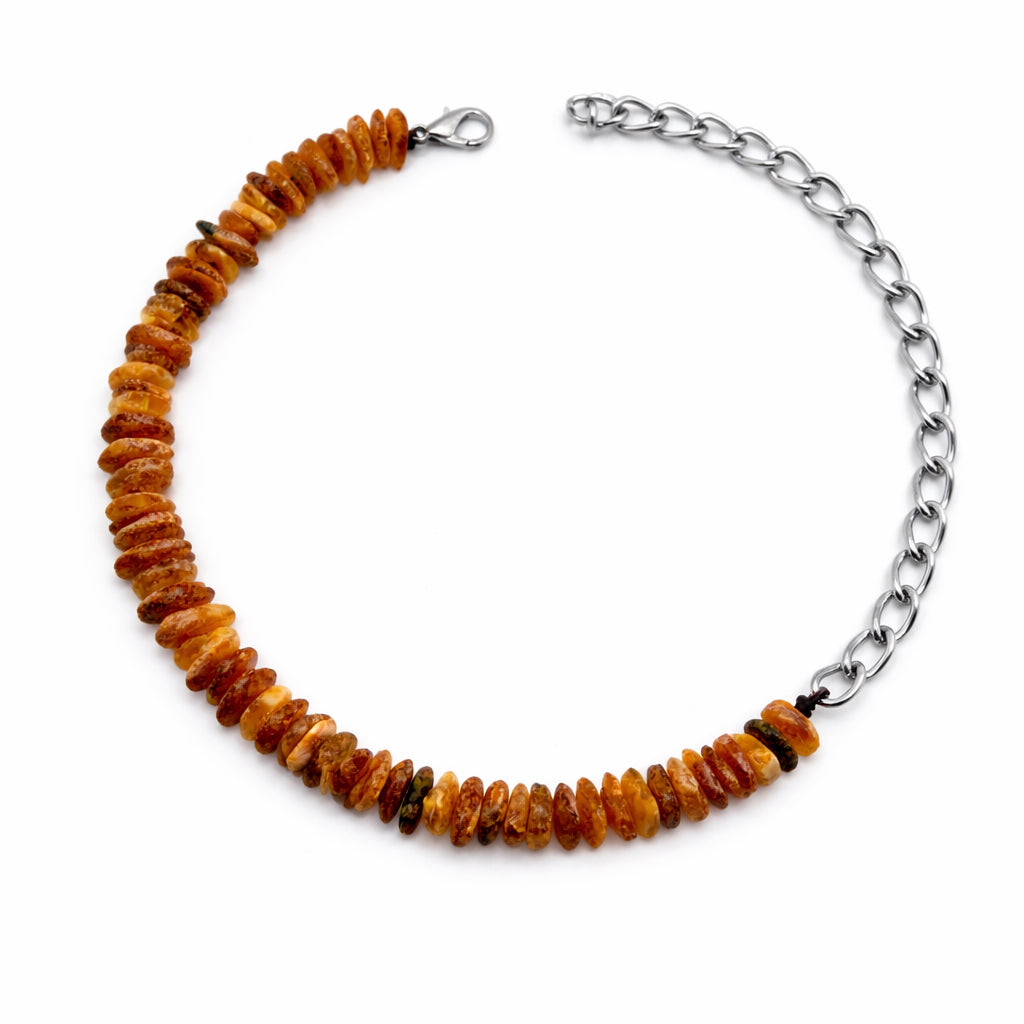 Genuine Baltic Amber Natural Unpolished Dog Collar Necklace