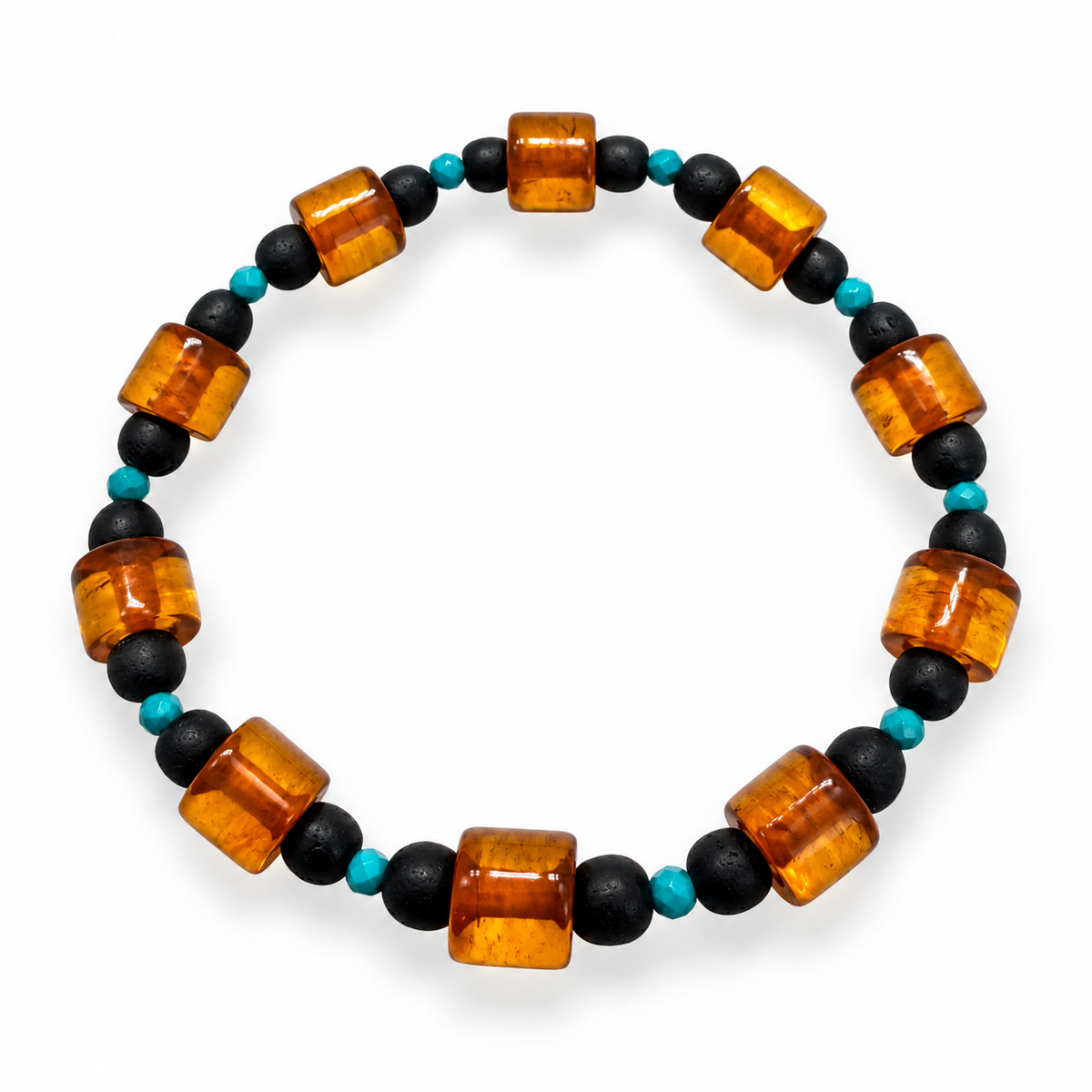 Men’s Baltic Amber Turquoise Bracelet