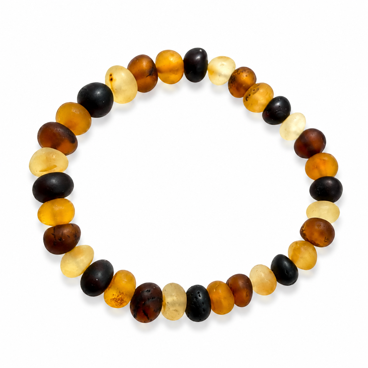 Multicolor Genuine Baltic Amber Stretch Bracelet Handmade Baltic Amber Bracelet Natural Unpolished Amber Jewelry Gift for Her