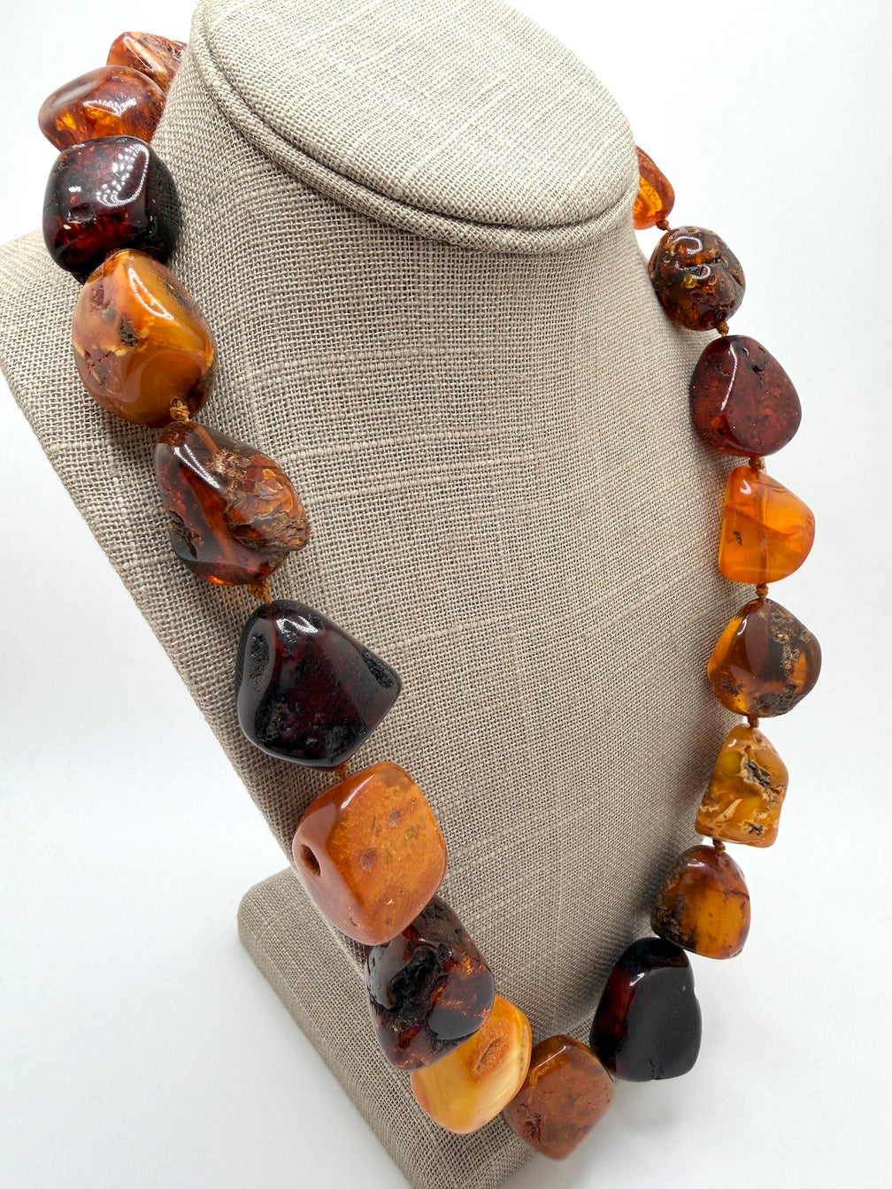Museum Quality Butterscotch Baltic Amber Necklace – Natural Tumbled Beads, 24” Statement Piece