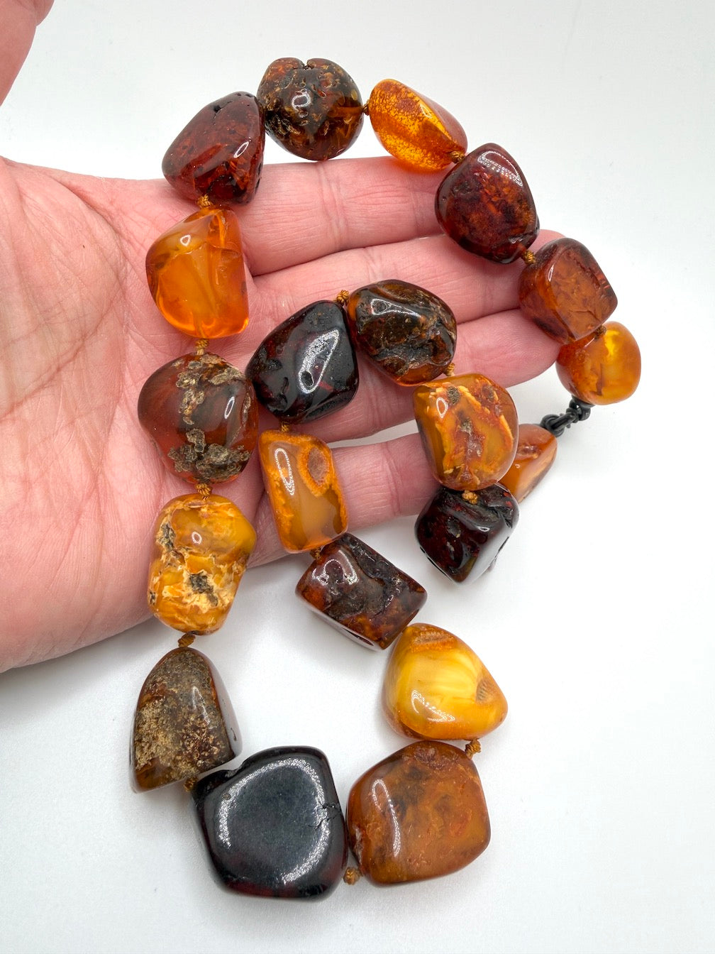 Museum Quality Butterscotch Baltic Amber Necklace – Natural Tumbled Beads, 24” Statement Piece
