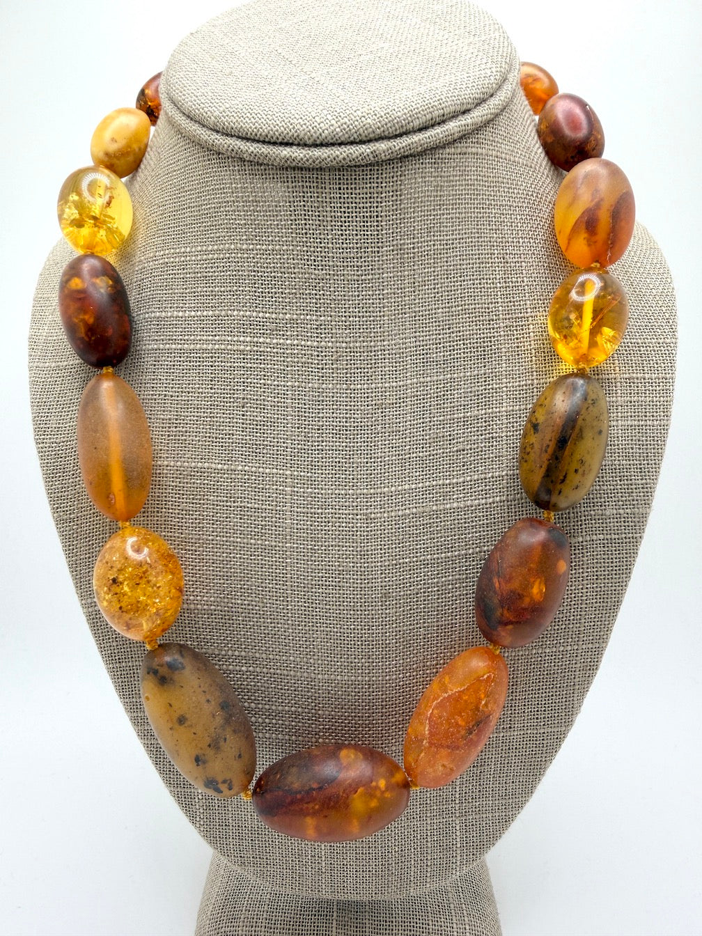 Museum Quality Butterscotch Baltic Amber Necklace – Natural Tumbled Beads, 22” Statement Piece