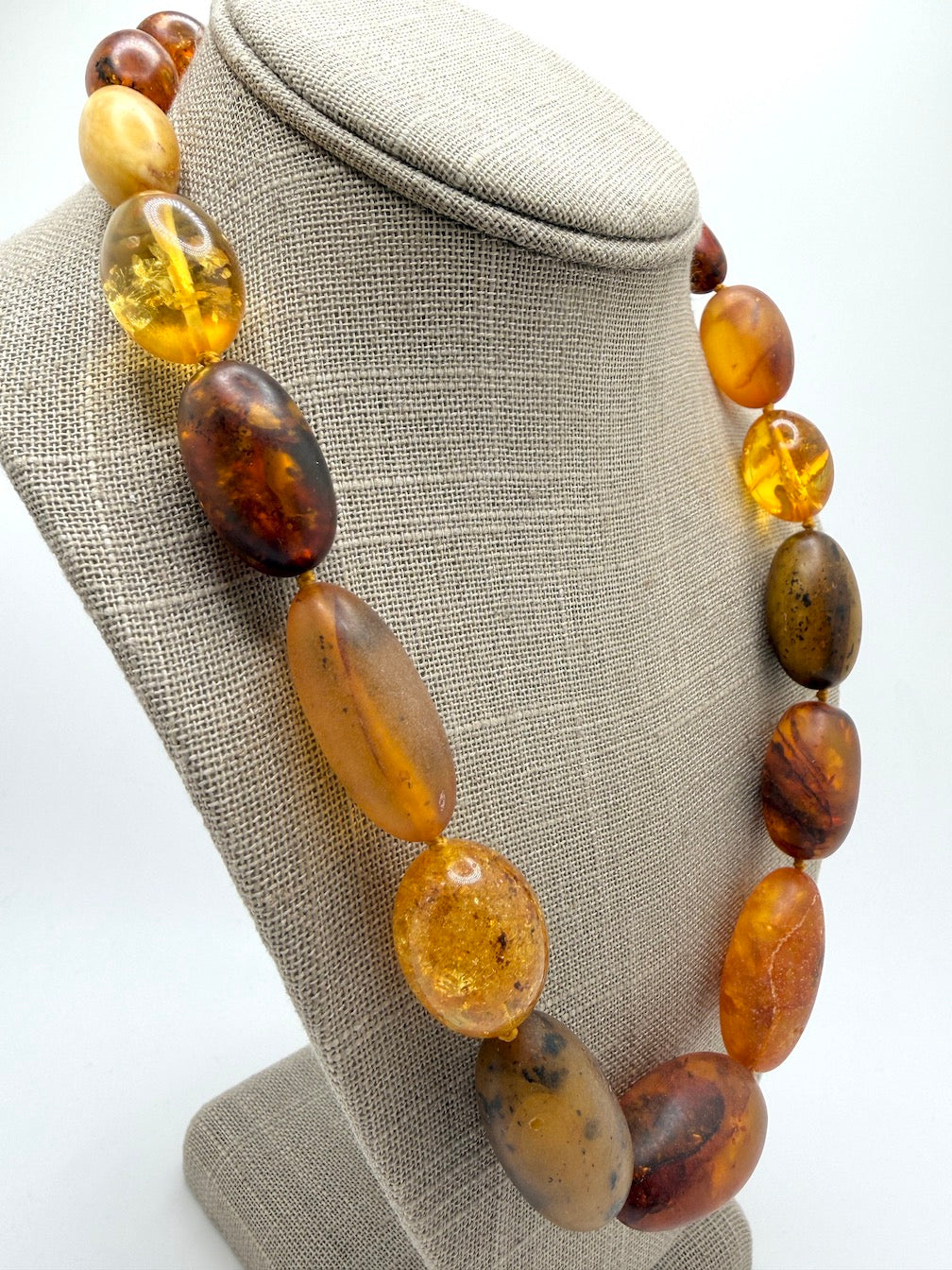 Museum Quality Butterscotch Baltic Amber Necklace – Natural Tumbled Beads, 22” Statement Piece