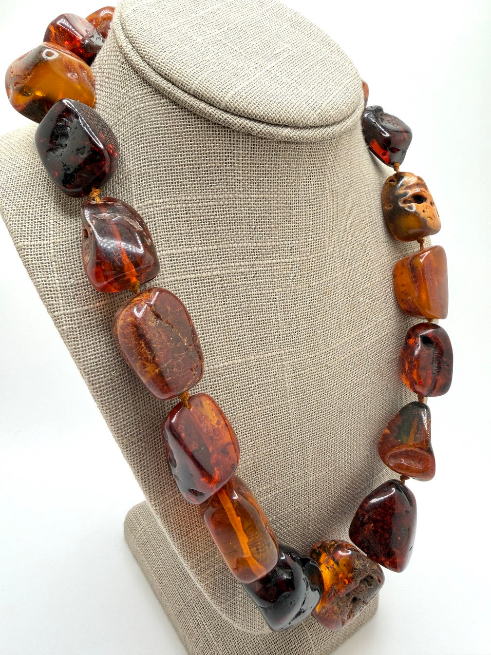 Museum Quality Butterscotch Baltic Amber Necklace – Natural Tumbled Beads, 22” Statement Piece