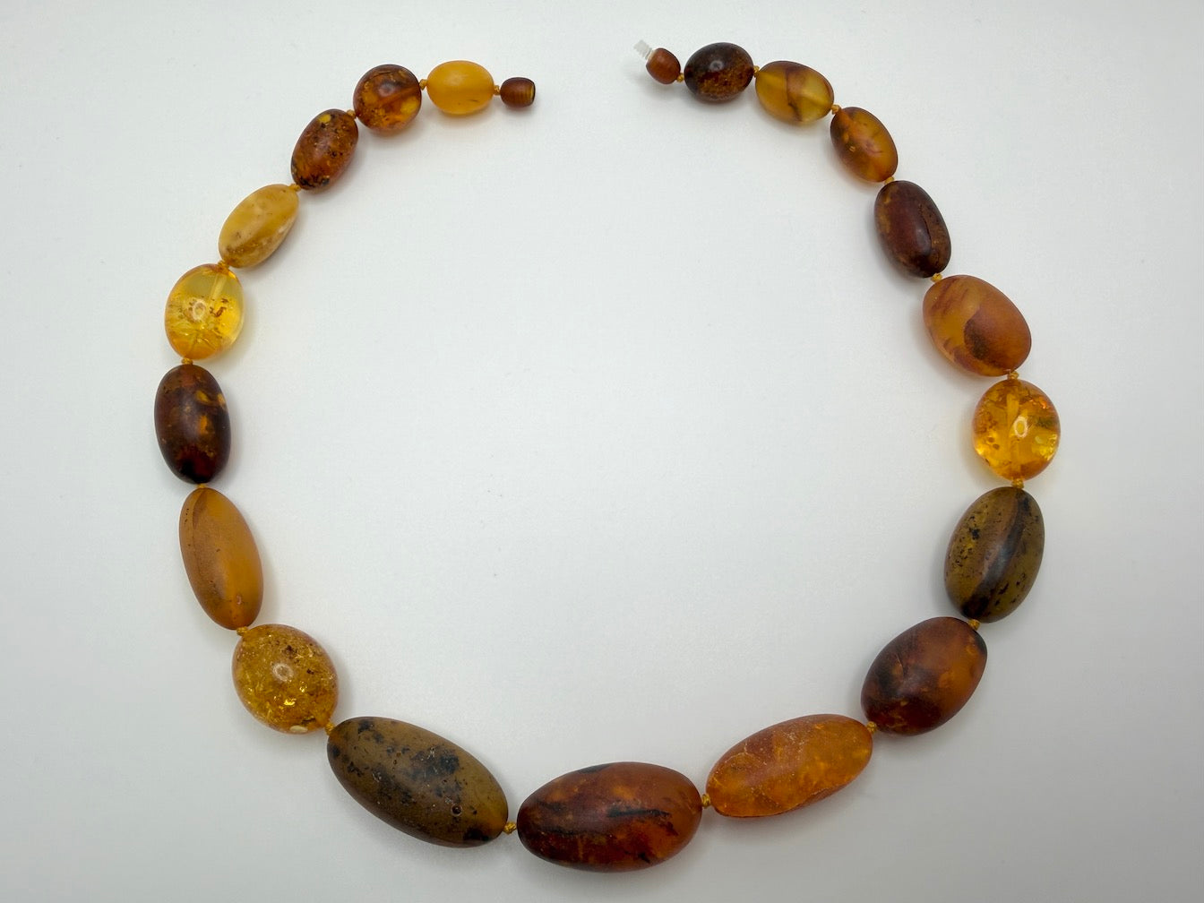 Museum Quality Butterscotch Baltic Amber Necklace – Natural Tumbled Beads, 22” Statement Piece