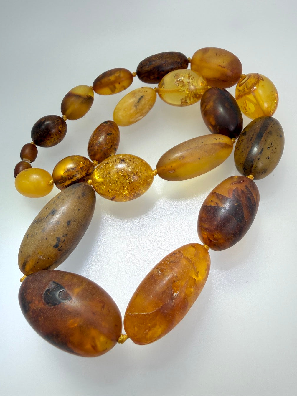 Museum Quality Butterscotch Baltic Amber Necklace – Natural Tumbled Beads, 22” Statement Piece
