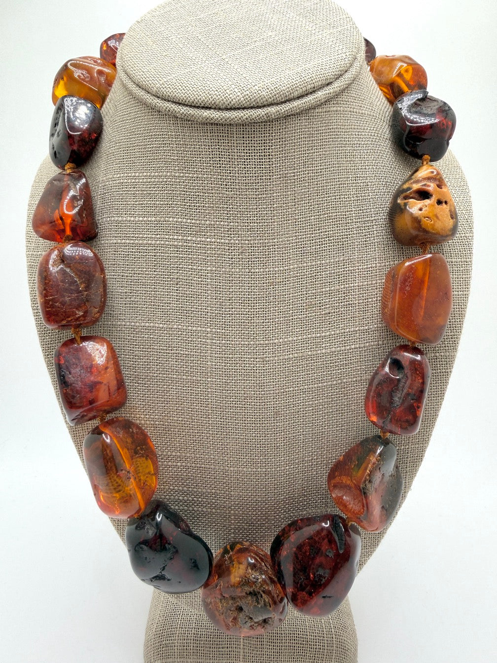 Museum Quality Butterscotch Baltic Amber Necklace – Natural Tumbled Beads, 22” Statement Piece