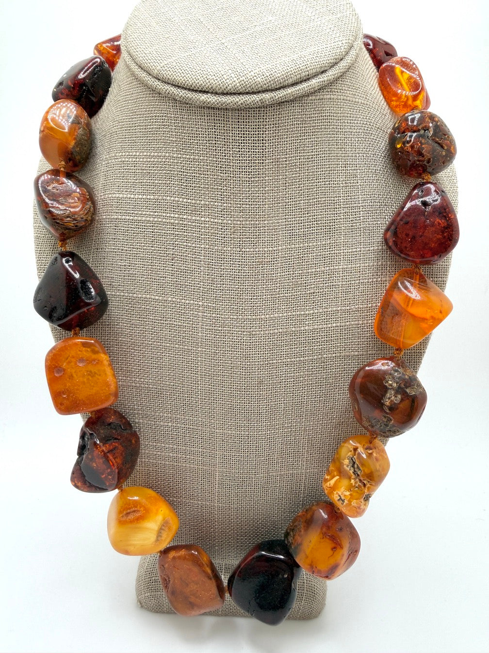 Museum Quality Butterscotch Baltic Amber Necklace – Natural Tumbled Beads, 24” Statement Piece