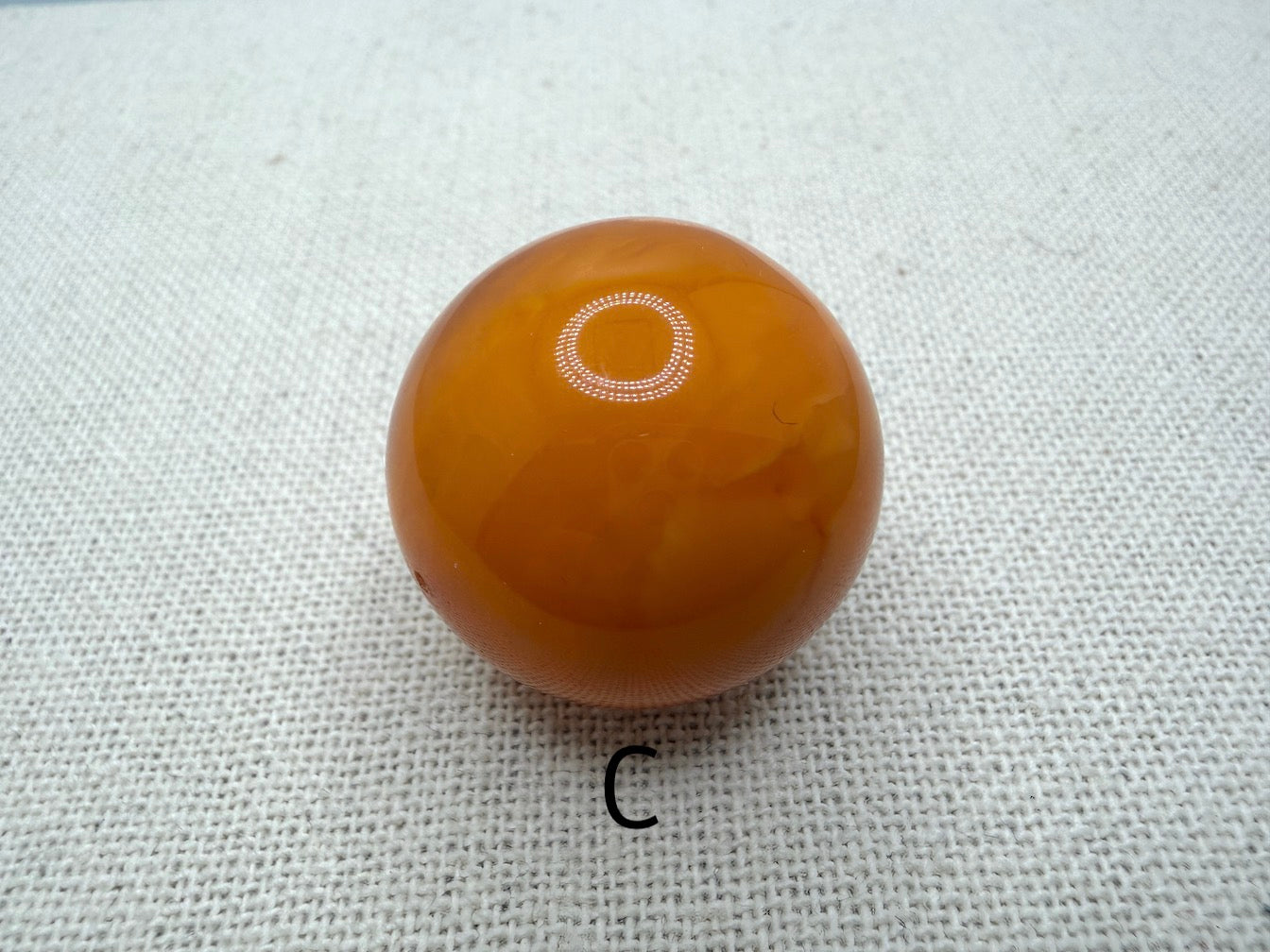 Oversized Baltic Amber Ball Pendant | Rare Butterscotch & Honey Yellow Amber | Large Perfect Round Drilled Amber Sphere