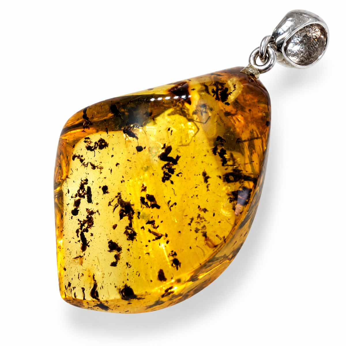 Rare Baltic Amber Insect Inclusion Pendant Necklace, Genuine Amber Fossil Jewelry,