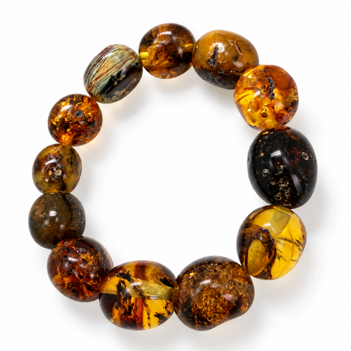 Rare Museum Quality Genuine Baltic Amber Stretch Bracele
