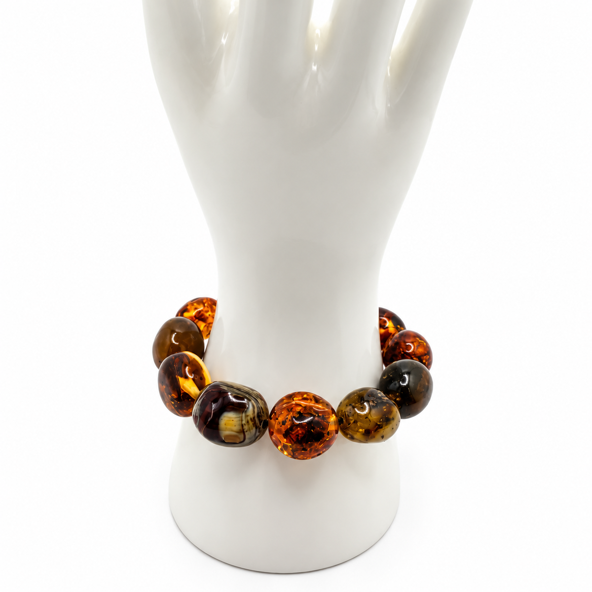 Rare Museum Quality Genuine Baltic Amber Stretch Bracele