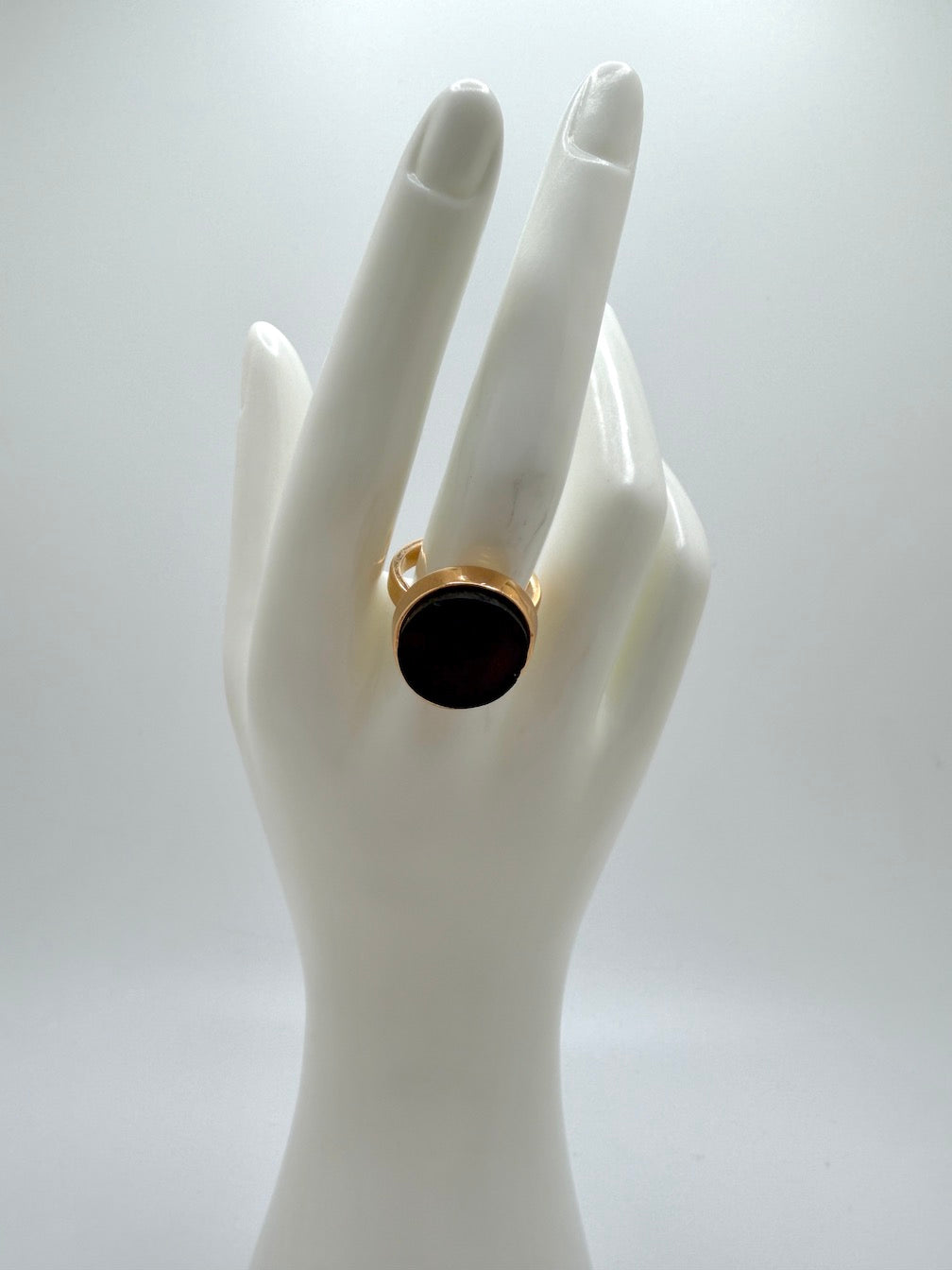 Sterling Silver Rose-Gold Plated & Genuine Cherry Baltic Amber Earrings + Ring Set