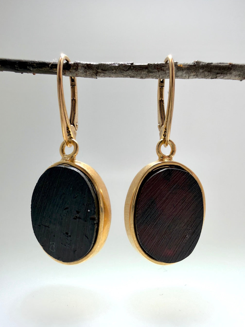 Sterling Silver Rose-Gold Plated & Genuine Cherry Baltic Amber Earrings + Ring Set