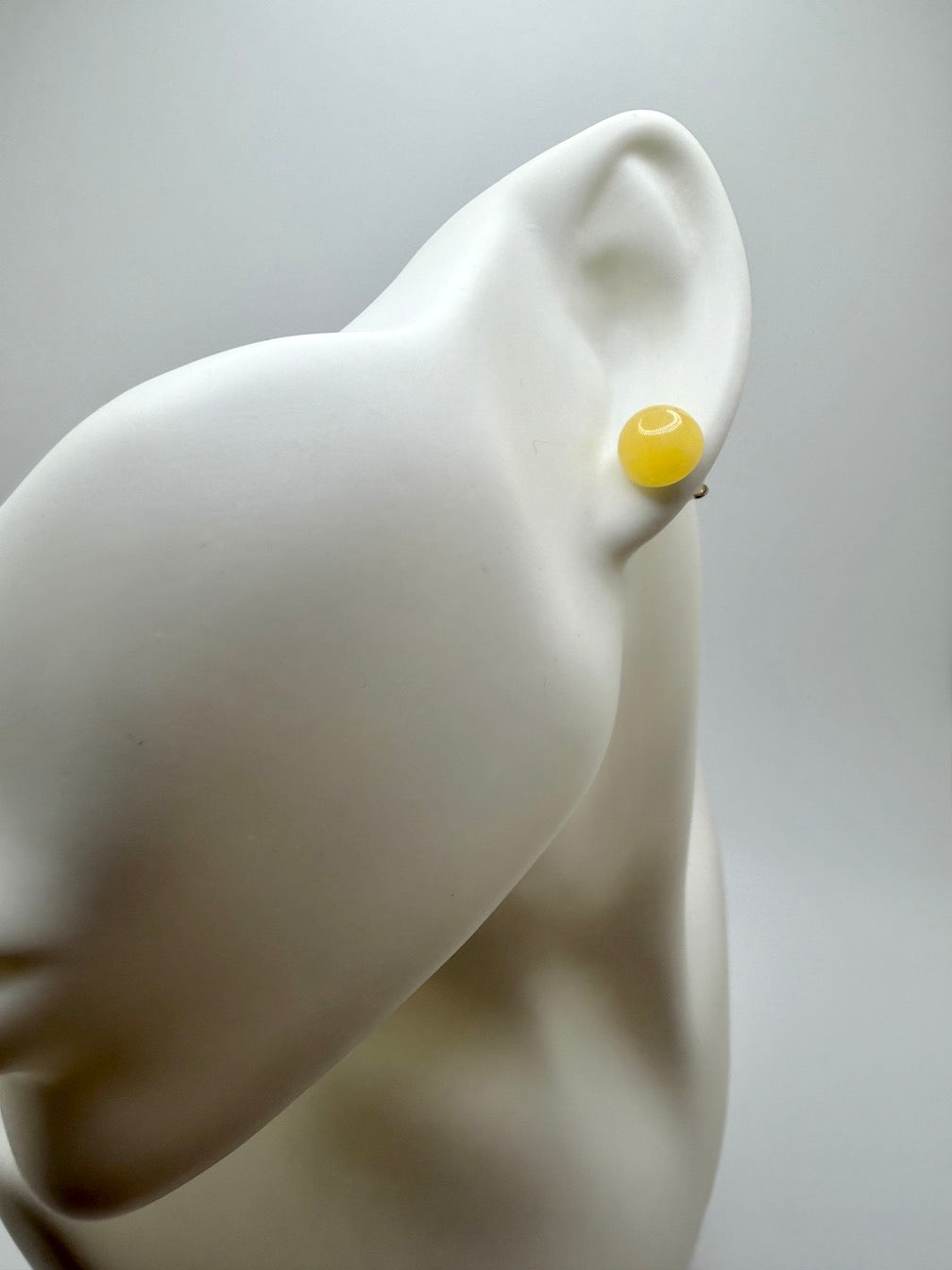 Sterling Silver & Genuine Baltic Amber Stud Earrings • 10mm Butterscotch Amber • Everyday Classic