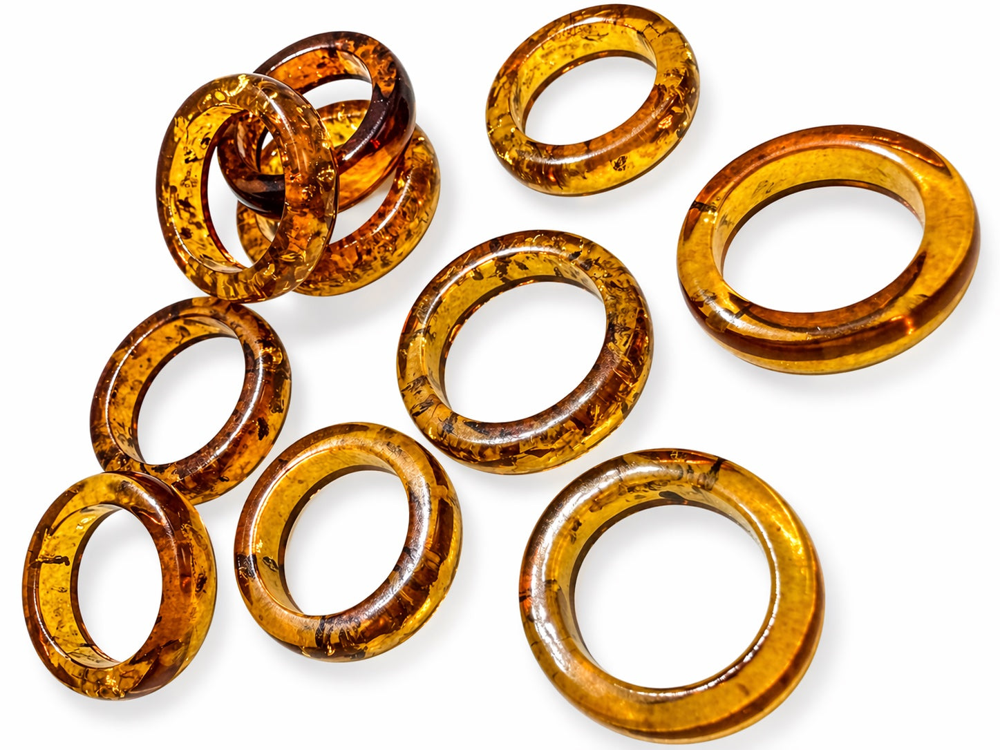 Genuine Baltic Amber Ring – Solid Amber Band Ring – Unisex Amber Ring – Lightweight Natural Jewelry 