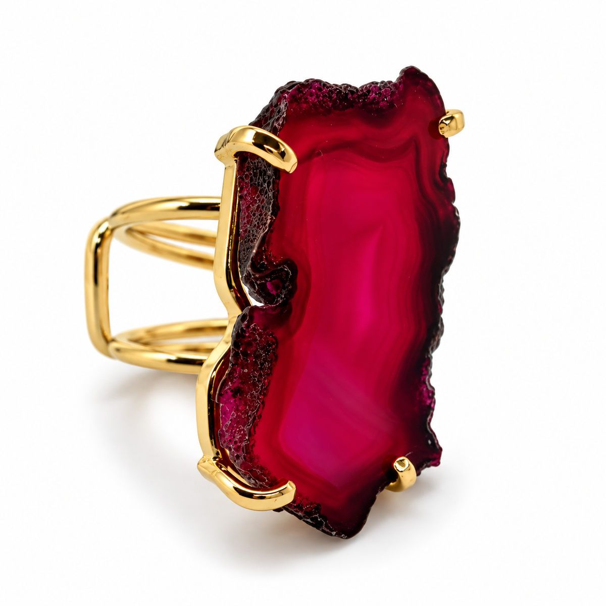 Genuine Druzy Gemstone Ring, One of a Kind Brazilian Agate Ring,