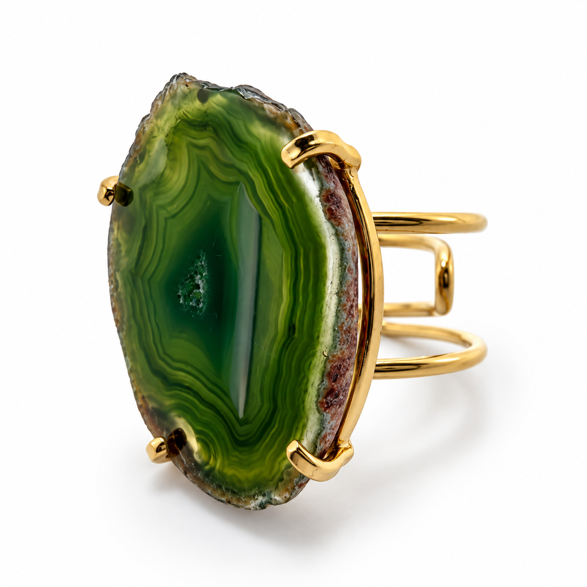 Genuine Druzy Gemstone Ring, One of a Kind Brazilian Agate Ring,
