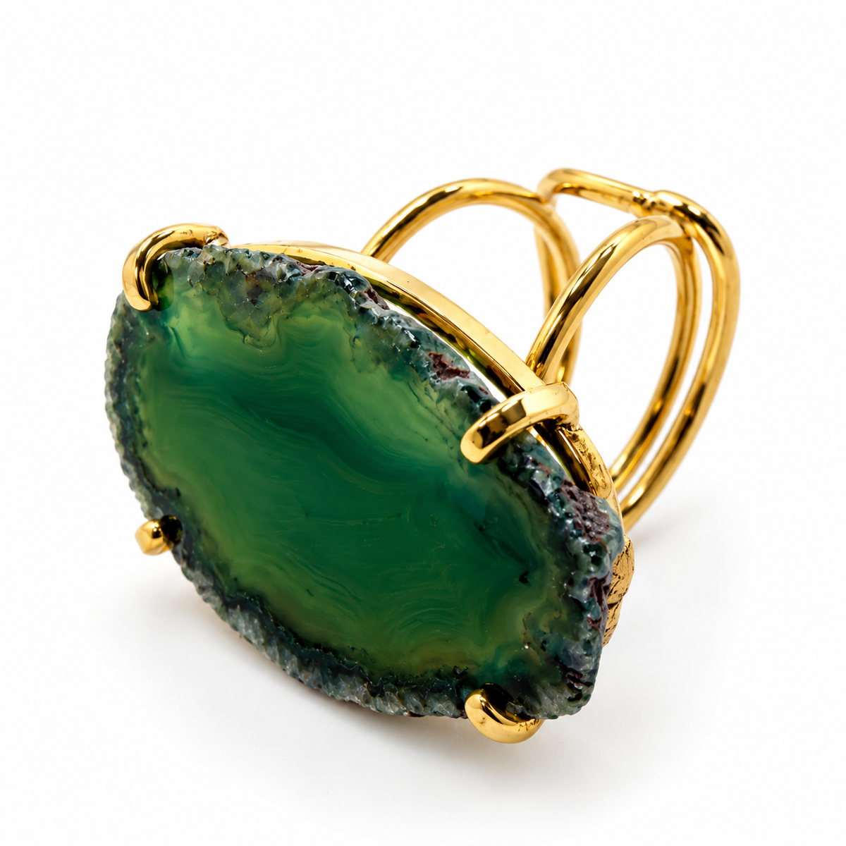 Genuine Druzy Gemstone Ring, One of a Kind Brazilian Agate Ring,