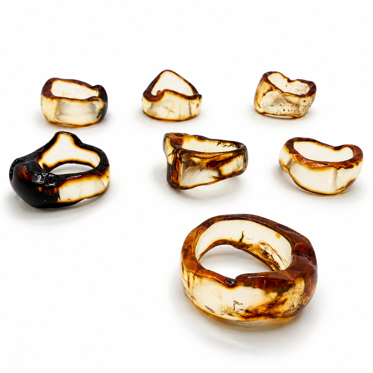Rare Solid Baltic Amber Band Ring