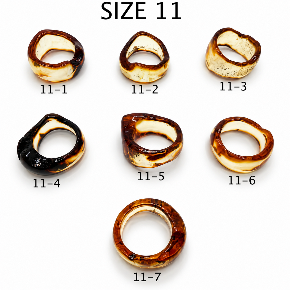 Rare Solid Baltic Amber Band Ring