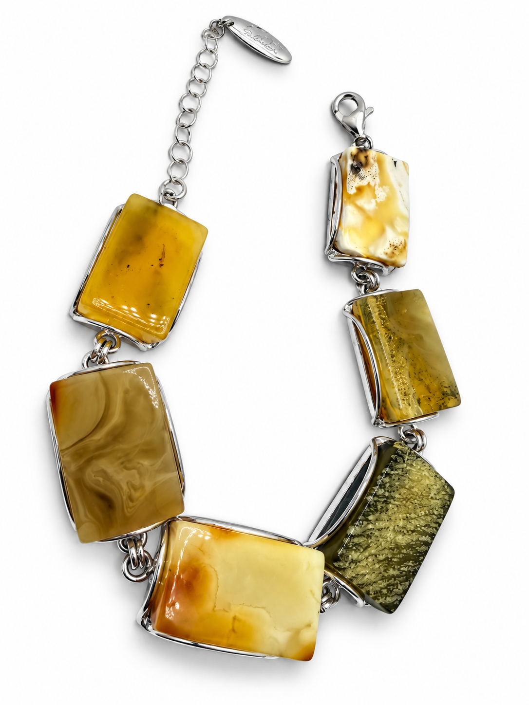 One of a Kind Baltic Amber Bracelet Sterling Silver