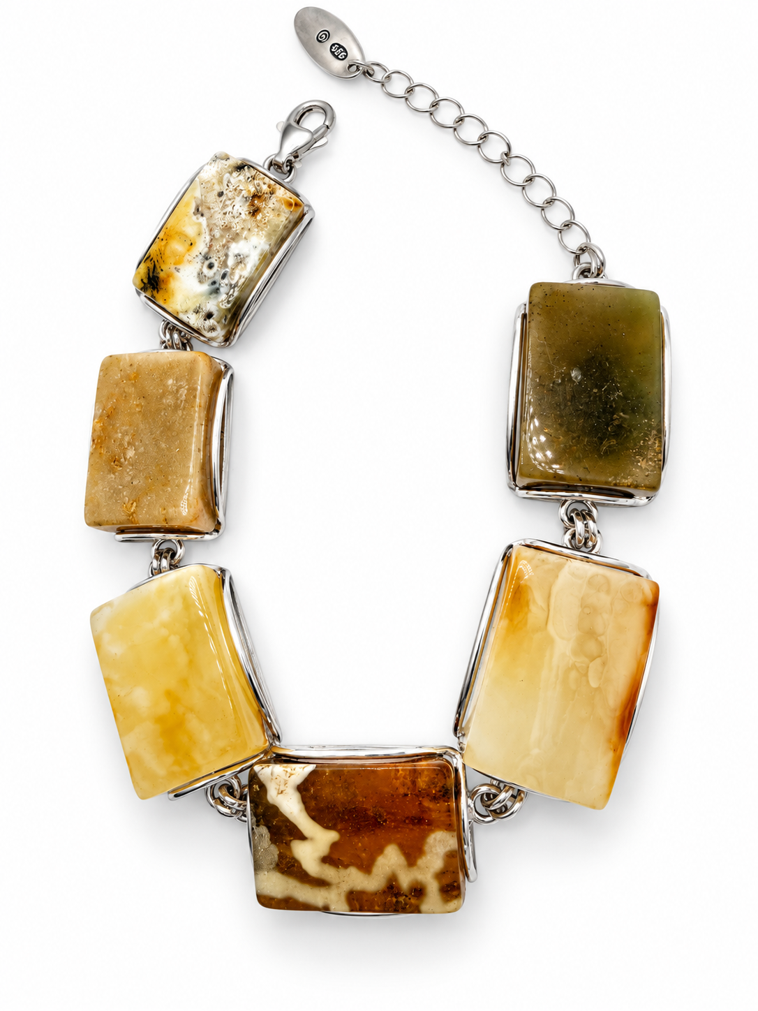 One of a Kind Baltic Amber Bracelet Sterling Silver