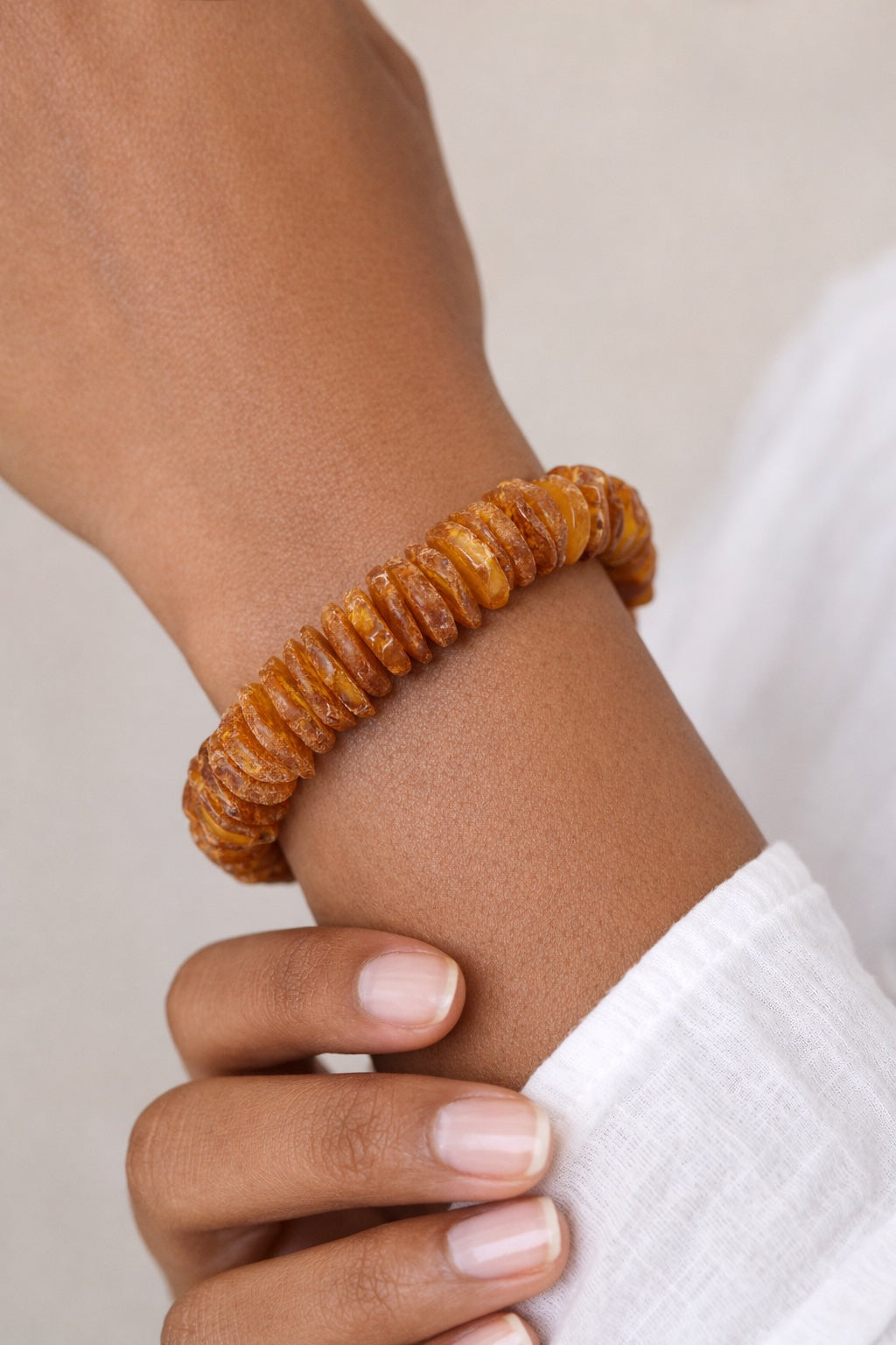 Genuine Baltic Amber Bracelet – Natural Unpolished Amber Chips – Honey, Butter & Yellow Tones – Stretch Bracelet – Lightweight Everyday Jewelry