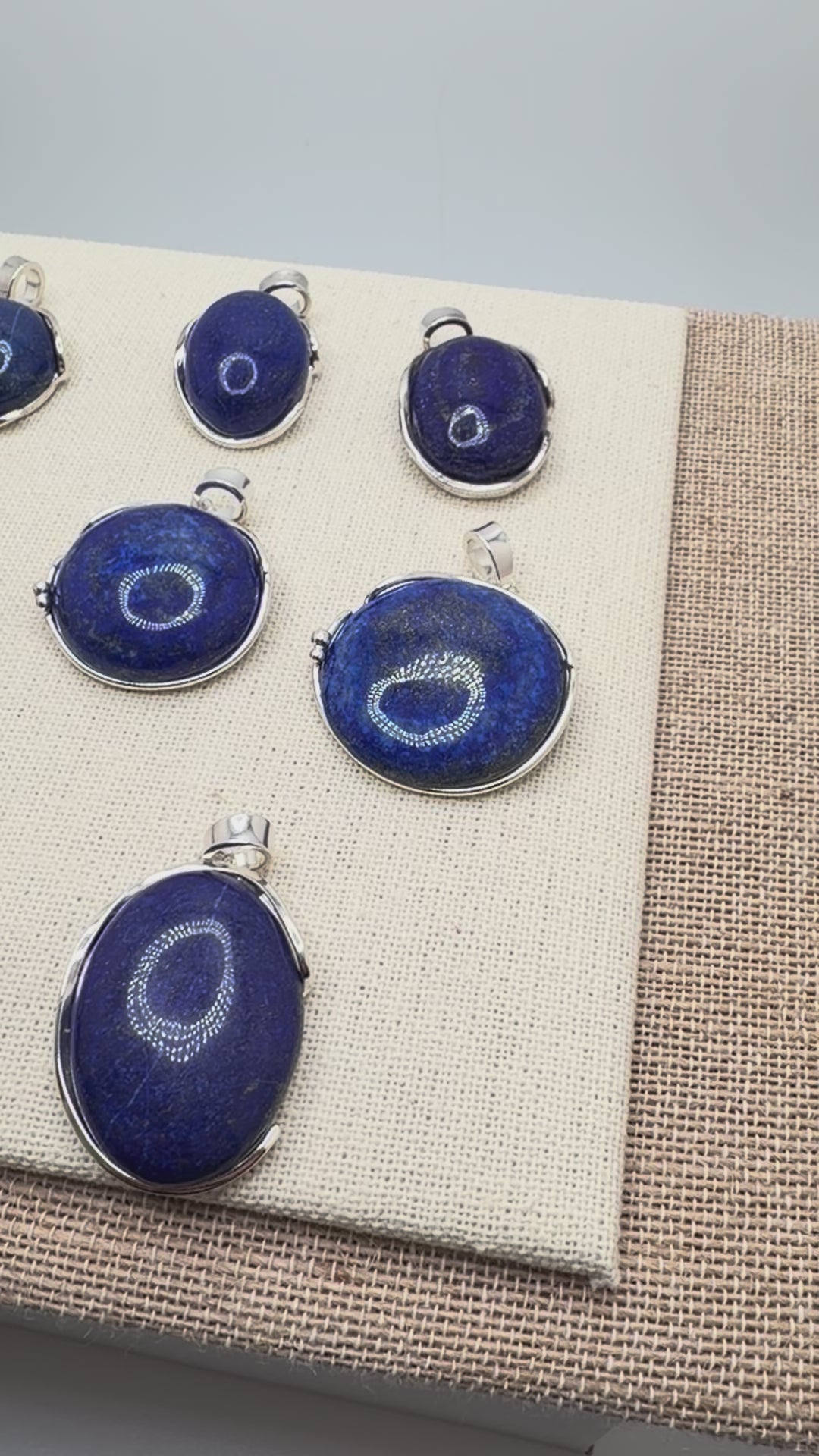 Blue Lapis Lazuli Pendant Necklace in Sterling Silver