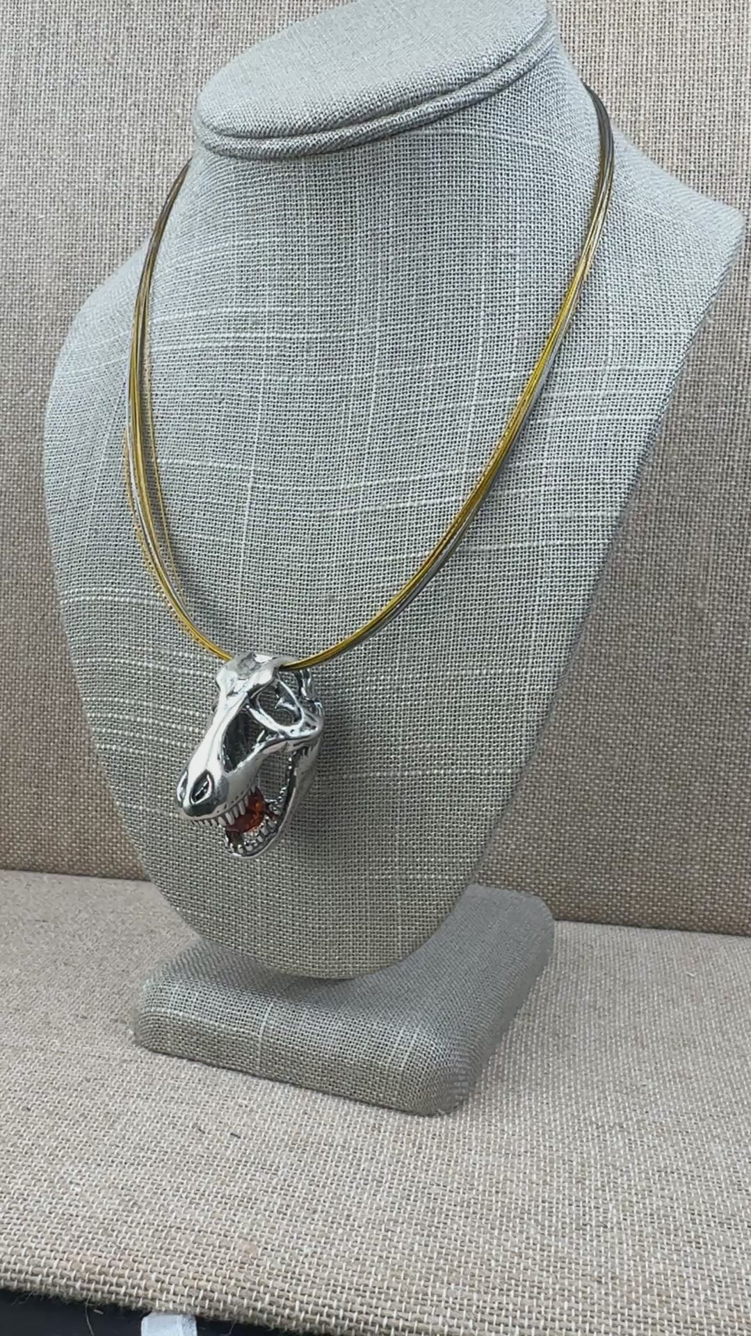 Extra-Large Sterling Silver T. Rex Dinosaur Head Pendant4.JPG