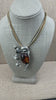 One-of-a-Kind Sterling Silver Baltic Amber Bird Pendant Brooch