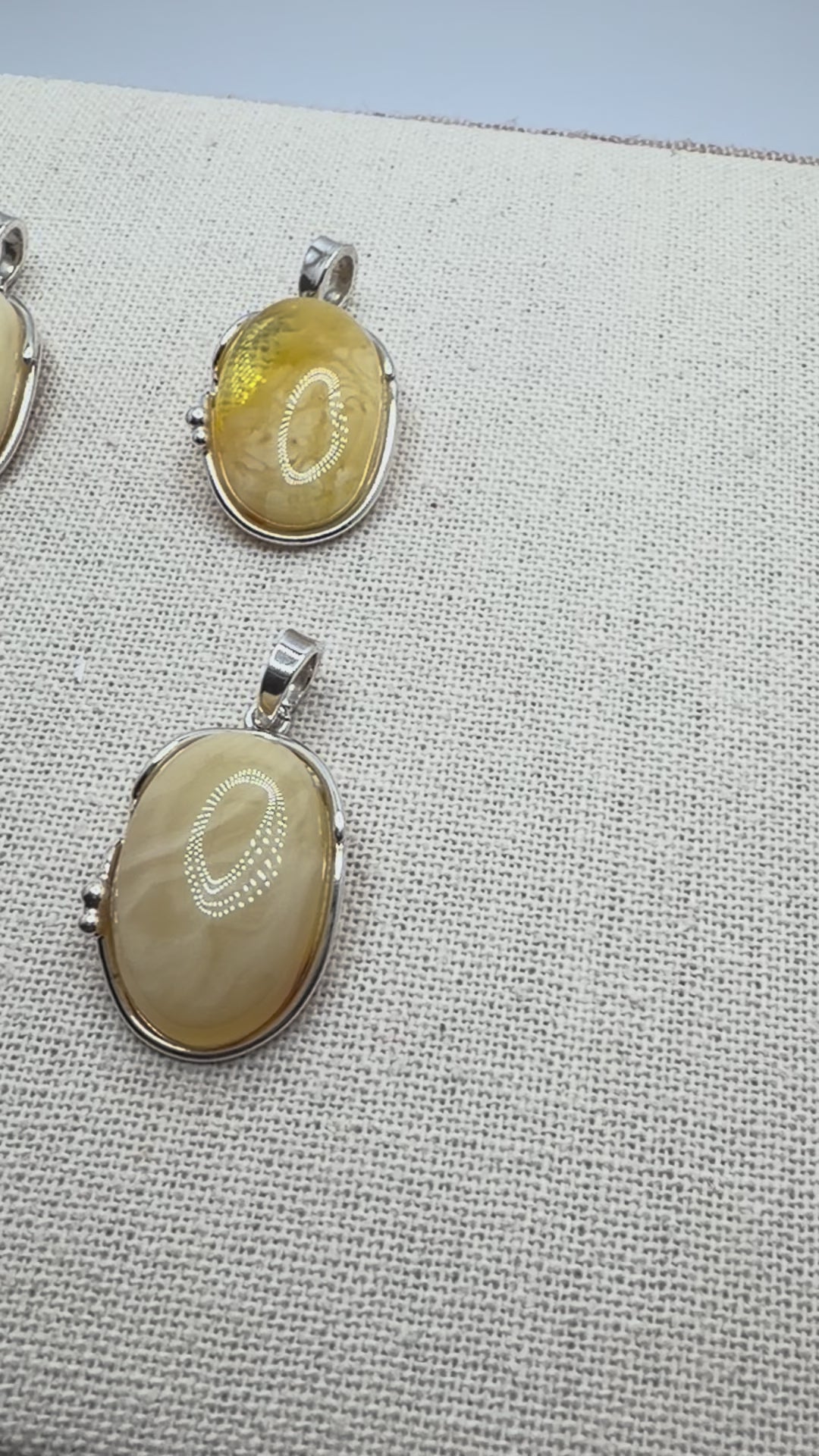 Sterling Silver Organic Pendant with Rare Butterscotch Baltic Amber – Modern Statement Necklace