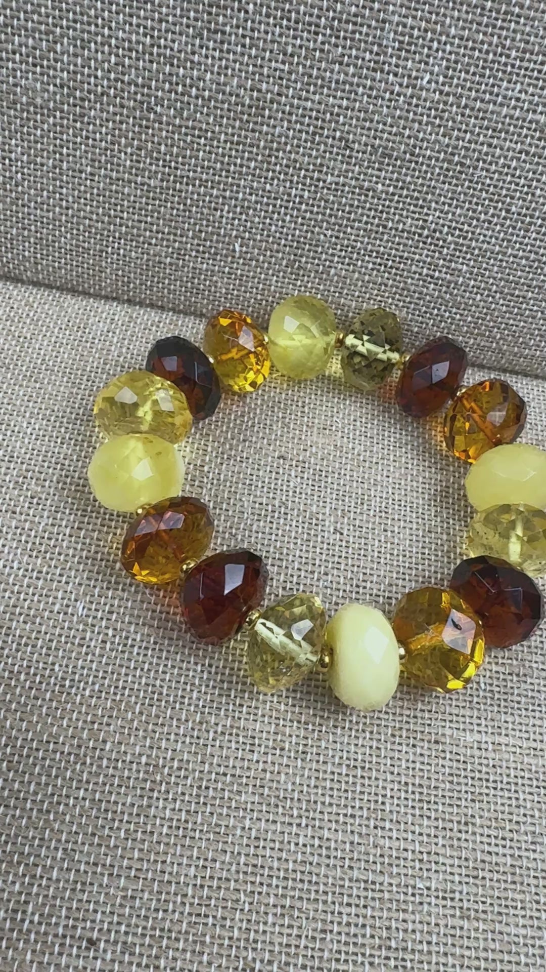 Museum Quality Faceted Baltic Amber Bracelet – Lemon, Cognac, Cherry Amber with Gold Sterling Beads
