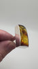 Ambermoda Designer Sterling Silver & Genuine Honey Baltic Amber Avant-Garde Modern Ring with Square Shank