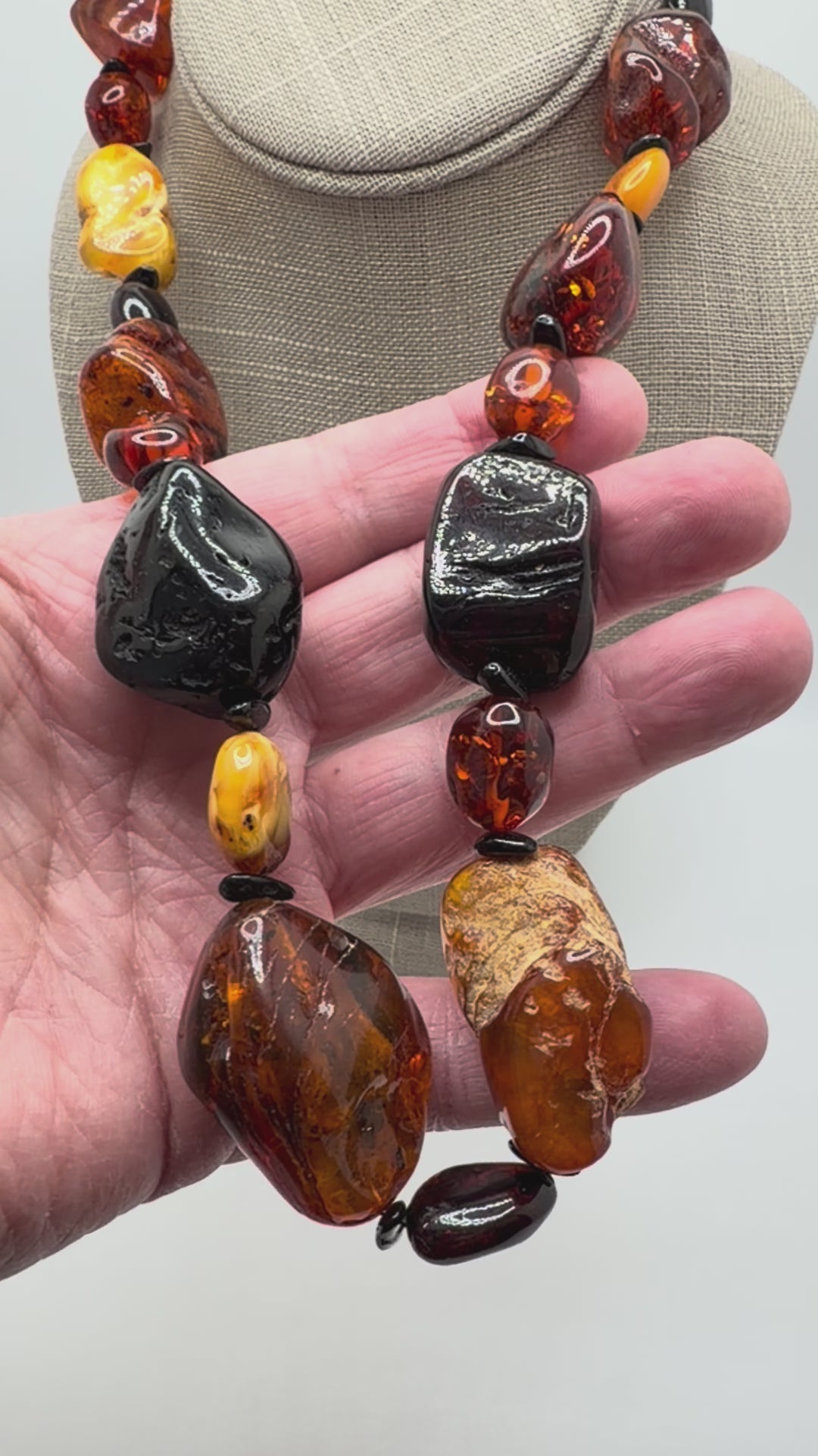 Oversized Multicolor Baltic Amber Chunk Necklace